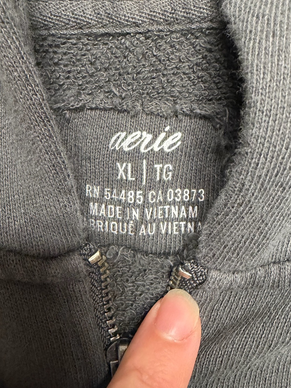 aerie One Piece Romper gray Long  Sleeve Cozy Loungewear XL 1/2 zip hoodie - Picture 3 of 3